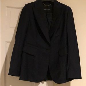 DANA BUCHMAN navy blue tuxedo blazer
